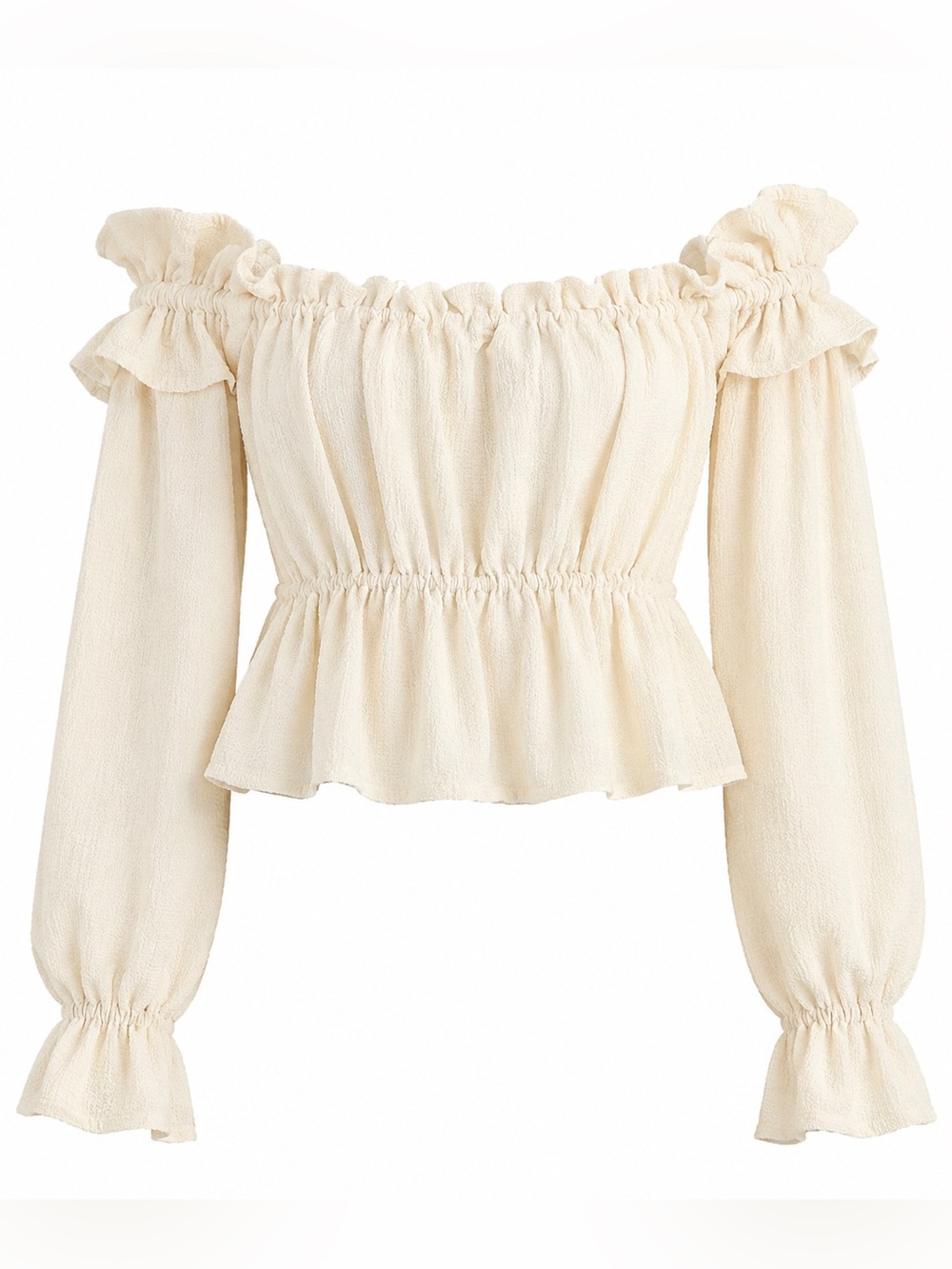 Bucket List Off Shoulder Ruffle Puff Sleeve Blouse size Small NWT